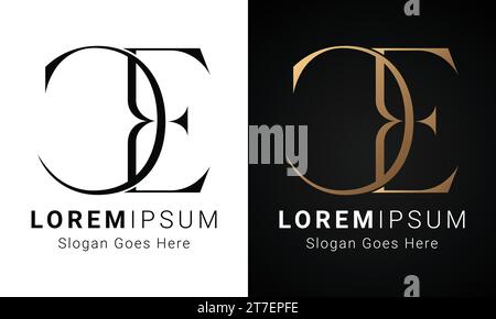 Luxuriöses Initial CE oder EC Monogramm Schriftbuchstaben-Logo-Design Stock Vektor