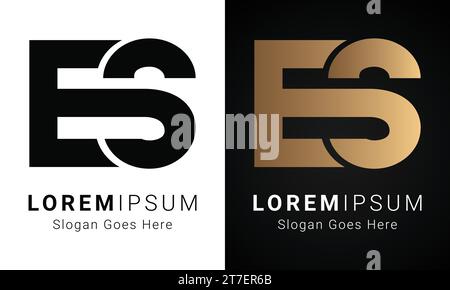Luxuriöses Initial SE oder es Monogramm-Logo-Design Stock Vektor
