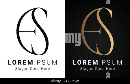 Luxuriöses Initial SE oder es Monogramm-Logo-Design Stock Vektor