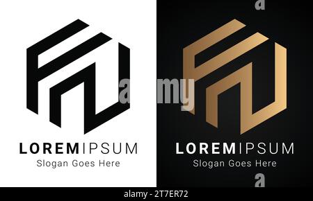 Luxuriöses Initial NF- oder FN-Monogramm-Logo-Design Stock Vektor