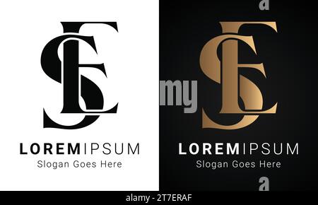 Luxuriöses Initial SE oder es Monogramm-Logo-Design Stock Vektor