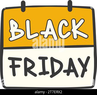 Kalenderseite mit Black Friday-Schriftzug Stock Vektor