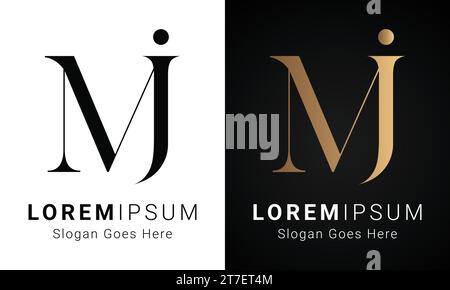 Luxuriöses Initial MJ oder JM Monogramm-Logo-Design Stock Vektor