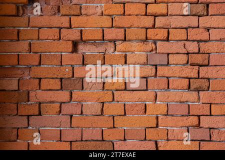 Eine alte Backsteinmauer. Hintergrund für das Foto. Hintergrund des Fotos der Steinwandtextur. Stockfoto