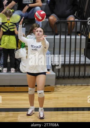 Volleyball-Action mit Bonneville vs Pocatello in Post Falls, Idaho. Stockfoto