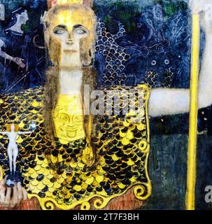 Gustav Klimts berühmtes Gemälde Pallas Athena. Original aus Wikimedia Commons. Stockfoto