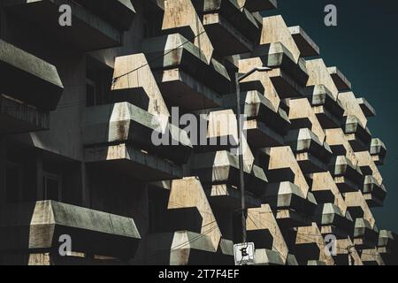 Balkone, brutalistische Architektur, Details, Veracruz, Mexiko, 2022 Stockfoto