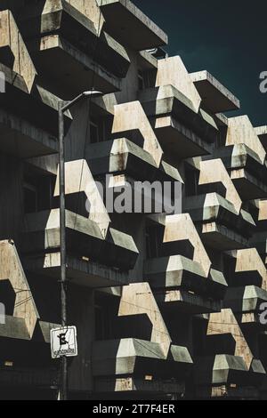 Balkone, brutalistische Architektur, Details, Veracruz, Mexiko, 2022 Stockfoto