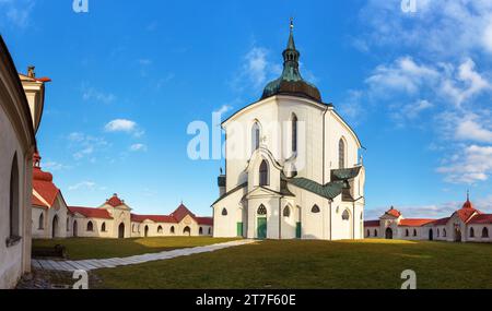 Wallfahrtskirche des heiligen Johannes von Nepomuk auf zelena hora, grüner Hügel, UNESCO-Weltkulturerbe, Zdar nad Sazavou, Tschechische Republik, Barock Stockfoto