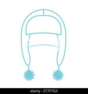 Ohrenklappe Winterhut Symbol- Vektor Illustration Stock Vektor