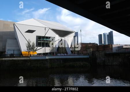 Aviva Studios, Sitz der Factory International Manchester, Großbritannien, 1. November 2023. Kredit: Jon Super/Alamy. Stockfoto