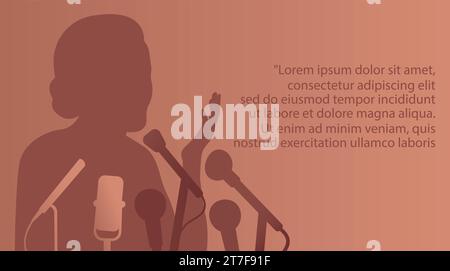 Eine Frau verteidigt die Menschenrechte bei Demonstrationen, Aktionen und Streiks. Begriff der Gleichheit, Freiheit, Moral, Gleichheit, würde, Gesellschaft, Soziales Stock Vektor