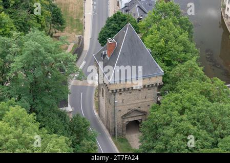 Luxemburg-Stadt, Luxemburg - einer der Vauban-Türme, erbaut während der Festung Luxemburg-Stadt im Bezirk Pfaffenthal im Jahr 1685. Stockfoto