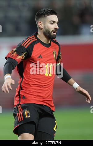 Leuevn, Belgien. November 2023. Der belgische Yannick Carrasco wurde während eines Freundschaftsspiels zwischen der belgischen Fußballnationalmannschaft Red Devils und Serbien am Mittwoch, den 15. November 2023, im King Power im den Dreef Stadium in Leuven gezeigt. Der Standort hat sich gestern geändert, weil das Feld des King Baudouin Stadions in Brüssel überflutet wurde. BELGA FOTO BRUNO FAHY Credit: Belga News Agency/Alamy Live News Stockfoto