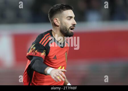 Leuevn, Belgien. November 2023. Der belgische Yannick Carrasco wurde während eines Freundschaftsspiels zwischen der belgischen Fußballnationalmannschaft Red Devils und Serbien am Mittwoch, den 15. November 2023, im King Power im den Dreef Stadium in Leuven gezeigt. Der Standort hat sich gestern geändert, weil das Feld des King Baudouin Stadions in Brüssel überflutet wurde. BELGA FOTO BRUNO FAHY Credit: Belga News Agency/Alamy Live News Stockfoto