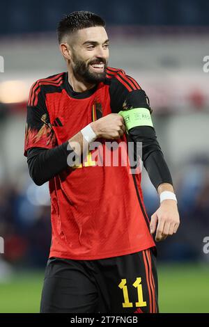 Leuevn, Belgien. November 2023. Der belgische Yannick Carrasco wurde während eines Freundschaftsspiels zwischen der belgischen Fußballnationalmannschaft Red Devils und Serbien am Mittwoch, den 15. November 2023, im King Power im den Dreef Stadium in Leuven gezeigt. Der Standort hat sich gestern geändert, weil das Feld des King Baudouin Stadions in Brüssel überflutet wurde. BELGA FOTO BRUNO FAHY Credit: Belga News Agency/Alamy Live News Stockfoto