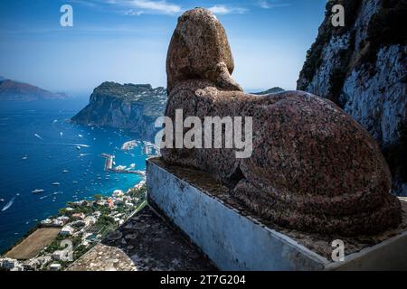 Capri Italien Panoramablick von der Villa saint michel mit der Sphinx Stockfoto