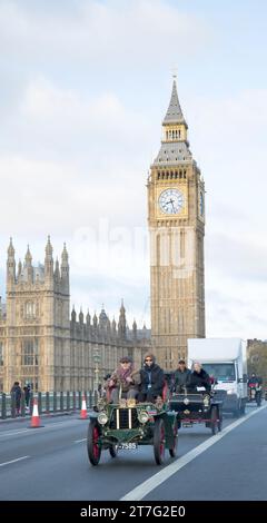 Teilnehmer 277 1904 Star London Zum Brighton Veteran Car Run Westminster Bridge London Stockfoto