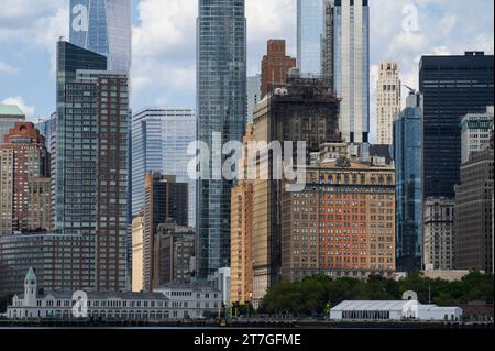 Nahaufnahme der Skyline von Manhattan in New York Stockfoto