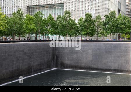 Die 9/11 Memorial Fountains in New York City Stockfoto