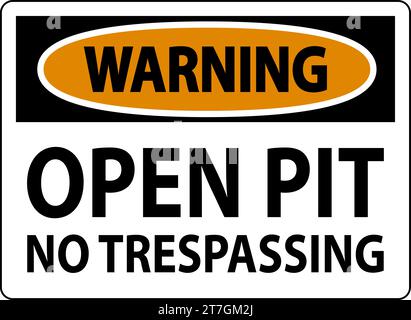 Warnschild Offene Grube - Kein Betreten Stock Vektor