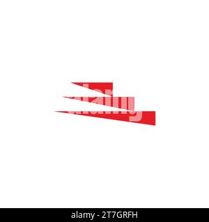 Schnelle drei Pfeile führen durch Streifen-Logo-Vektor Stock Vektor