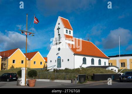 Schwedische Seemannskirche, Svenska Sjoemanskyrkan, lutherische Kirche, Skagen, Nordjütland, Jütland, Dänemark Stockfoto