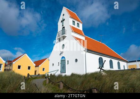 Schwedische Seemannskirche, Svenska Sjoemanskyrkan, lutherische Kirche, Skagen, Nordjütland, Jütland, Dänemark Stockfoto