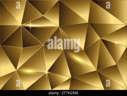 Abstrakter Hintergrund der goldenen Dreiecke, Vektor modernes Design Stock Vektor