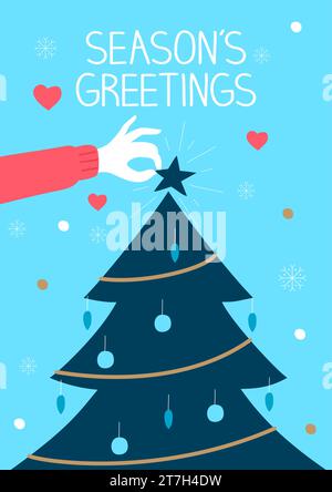 Einfache flache Vektorillustration für Weihnachtsthema und Hintergrund Stock Vektor