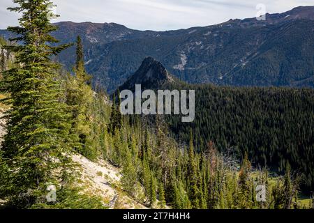 OR02761-00...OREGON - Brownie Basin vom Bowman Trail in der Eagle Cap Wilderness Area. Stockfoto