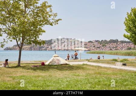 Wandern durch den Galicica-Nationalpark in Ohrid, Nordmazedonien Stockfoto
