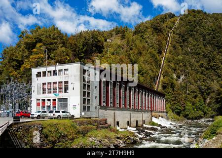 Cobb Power Station, Wasserkraftwerk im Cobb Valley, Tasman District, Aotearoa, Neuseeland Stockfoto