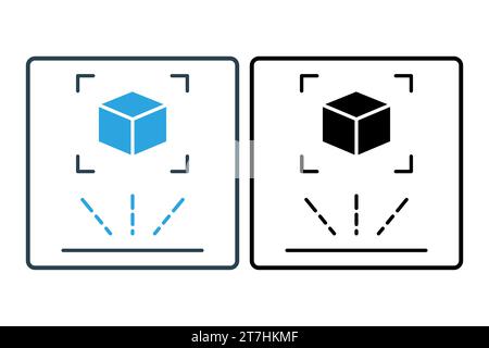 Symbol für Augmented Reality. Symbol für 3D, künstliche Intelligenz. Symbolstil durchgehend. Einfache Vektorkonstruktion bearbeitbar Stock Vektor