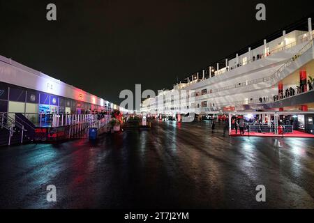 15. November 2023, Las Vegas Street Circuit, Las Vegas, FORMEL 1 HEINEKEN SILVER LAS VEGAS GRAND PRIX 2023, auf dem Bild das Fahrerlager in Las Vegas. Stockfoto