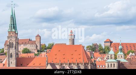 Panorama der Stadt Nürnberg in Bayern Stockfoto