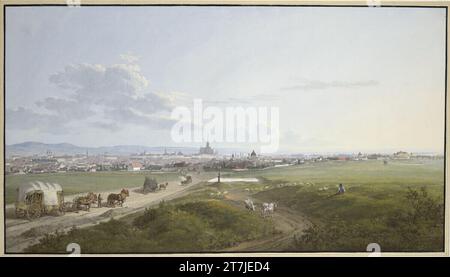 Jakob Alt Blick auf Wien vom Spinner am Kreuz. Aquarell, Deckfarben 1817, 1817 Stockfoto