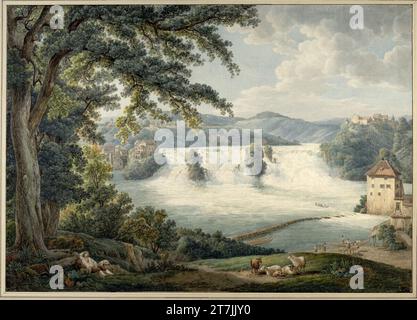 Peter Birmann der Rhinefall bei Schaffhausen. Bleistift, Aquarell, stellenweise in Braun 1794, 1794 Stockfoto