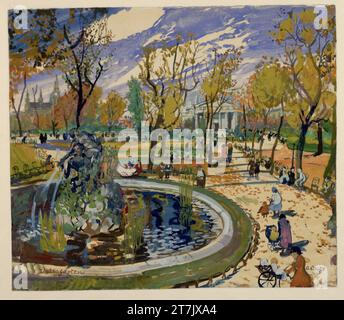 Oskar Laske der Wiener Volksgarten im Herbst. Aquarell, Deckfarben 1923, 1923 Stockfoto