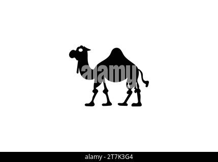 Baktrisches Kamel minimaler Stil Baktrisches Kamel Icon Illustration Design Stock Vektor