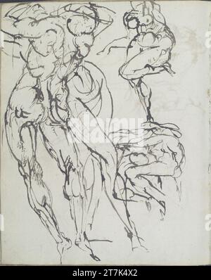George Minne verschiedene Skizzen. Stift, Bleistift 1888, 1888 Stockfoto