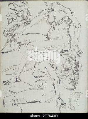 George Minne verschiedene Skizzen. Stift, Bleistift 1888, 1888 Stockfoto