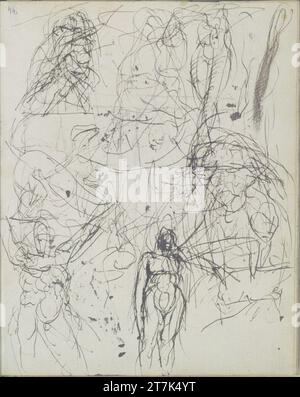 George Minne verschiedene Skizzen. Stift, Bleistift 1888, 1888 Stockfoto