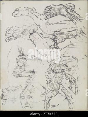 George Minne verschiedene Skizzen. Stift, Bleistift 1888, 1888 Stockfoto