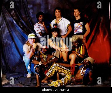 Studio-Aufnahme der südafrikanischen Rockband ZIA, Johannesburg, Südafrika, 1988. Aus der Sammlung - südafrikanische Musiker 1980er - Don Minnaar fotografisches Archiv Stockfoto