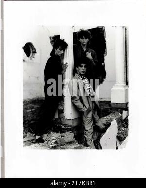 Neue Romantische Rockband Askari, Johannesburg, Südafrika, 1986. Aus der Sammlung - südafrikanische Musiker 1980er - Don Minnaar fotografisches Archiv Stockfoto