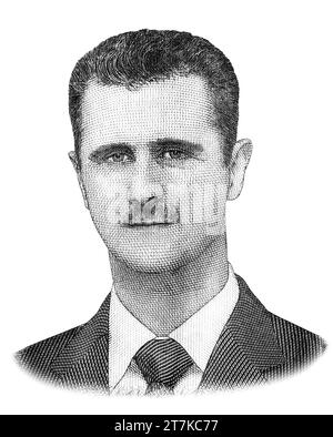 Baschar al-Assad, Porträt aus Syrien 2000 Pfund Banknotennahmehilfe Stockfoto