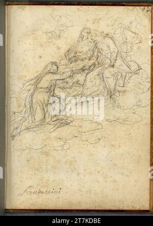 Bartolomeo Altomonte Aufnahme von St. Klara am Himmel. Bleigriffel um 1720 Stockfoto