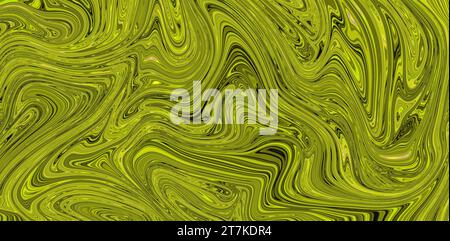 Illustration flüssiger Acrylfarben. Scheidungen und glatte Linien von Farbe, Farben. Abstraktionsölfarbflecken. Stockfoto