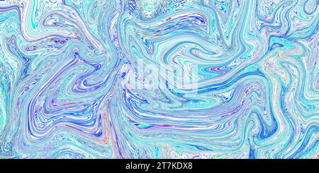 Illustration flüssiger Acrylfarben. Scheidungen und glatte Linien von Farbe, Farben. Abstraktionsölfarbflecken. Stockfoto